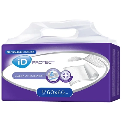 Пеленки впитывающие однораз. 60х60 id Protect 30 шт/уп