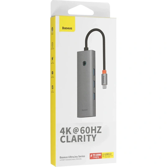 Разветвитель USB Baseus UltraJoy 6-Port Sp.Grey Type-C B00052807813-01