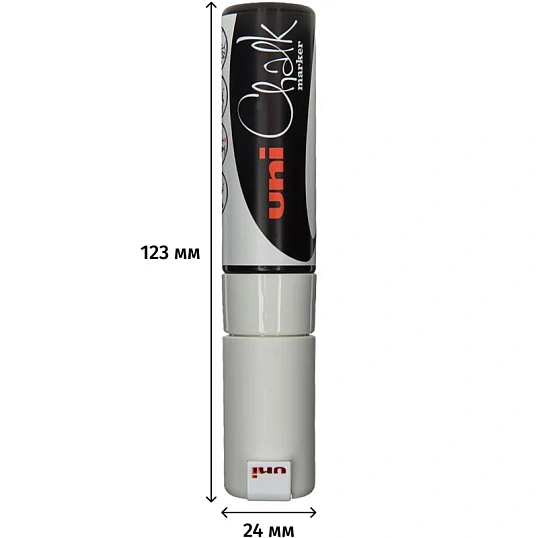 Маркер меловой UNI PWE-8K, белый, до 8.0 мм.