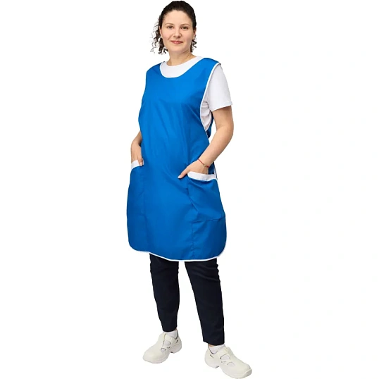 Фартук сарафан Маркет Мастер  цвет васильковый/белый