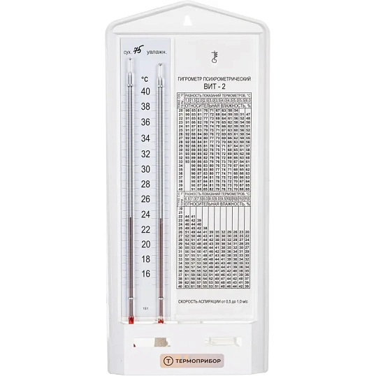 Гигрометр психрометрический ВИТ-2 Термоприбор (15-40С) с поверкой РФ