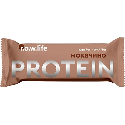 Батончик протеиновый R.A.W.life Мокачино 2026, 46гx15шт/уп