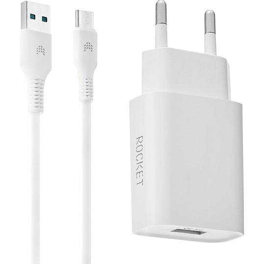 Зарядное устройство сетевое 18W USB-A+C Rocket Slot Combo(RWCC505WH18AC-A)