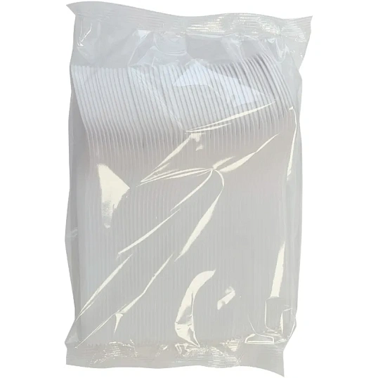 Ложка одноразовая столовая белая ПП 165 мм 50шт/уп