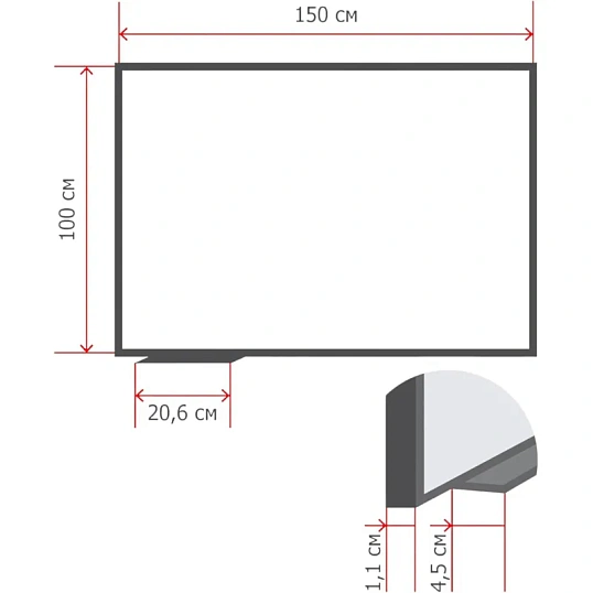 Доска меловая - магнитная зеленая 100х150 Attache Россия