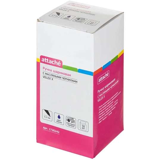 Ручка шариковая неавтомат. Attache Velex X 0,5мм син,масл,оранж.кор