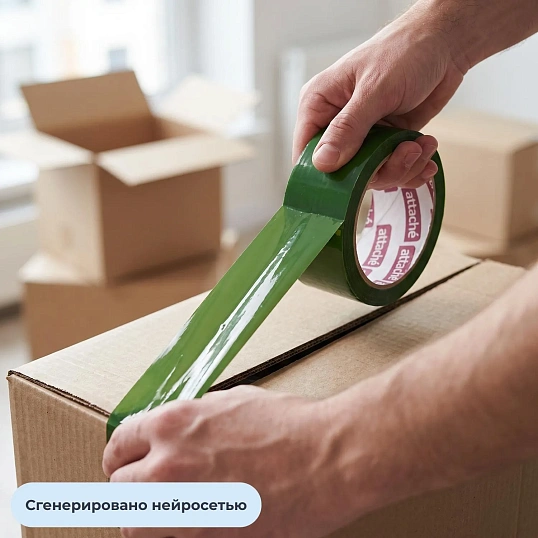 Клейкая лента упаковочная ATTACHE 48мм х 66м 45мкм зеленый