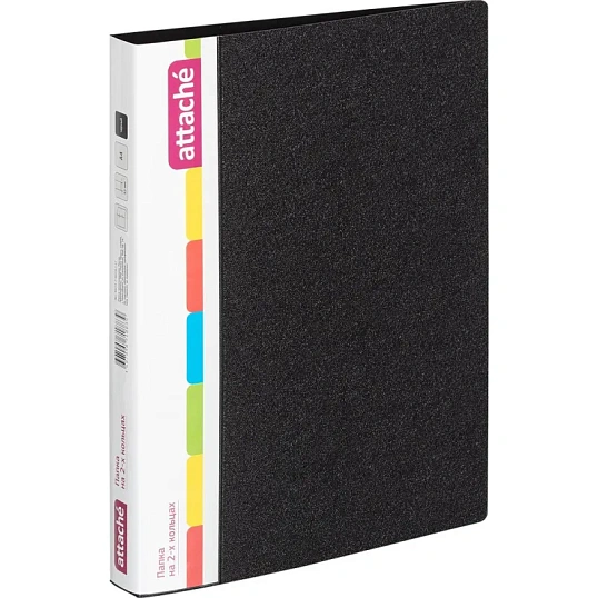 Папка на 2-х кольцах пласт. 17/32мм А4 ATTACHE F502/07 черная Р
