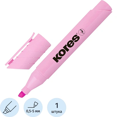 Маркер текстовыделитель Kores HighLinerPlusPastel на водной осн, розов36032