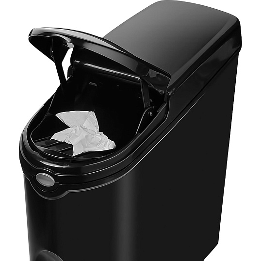 Ведро мусорное с педалью Luscan Slim 20 л, черное, пластик