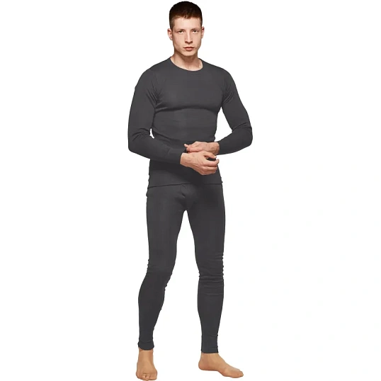 Термофутболка с длинным рукавом муж. т.серая Activ-35 р-р 56