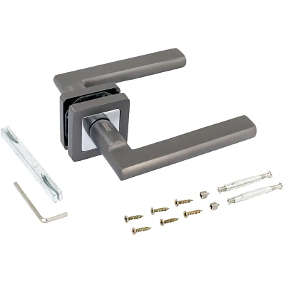 Ручка УЗК_д/межкомн.дв. Аллюр ВЕНСАН MBN (2640) графит, комплект