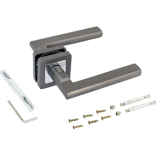 Ручка УЗК_д/межкомн.дв. Аллюр ВЕНСАН MBN (2640) графит, комплект