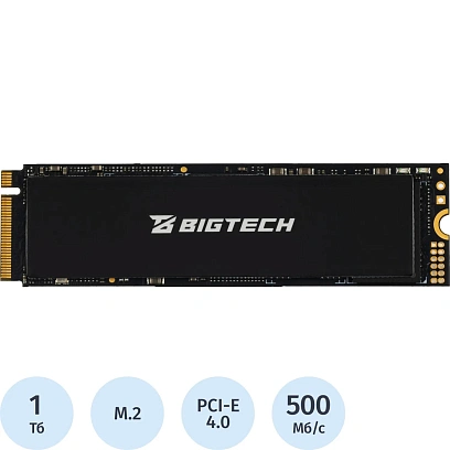 SSD накопитель BigTech M.2 PCIex4 gen4 1Tb, R/W 5000/4500Мб/с(BSDS1000M4E)