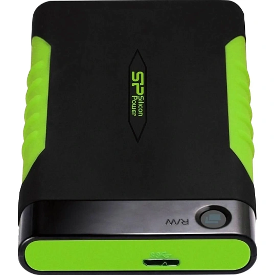 Портативный HDD Silicon Power Armor A15 2Tb/2.5/Черн/Зел(SP020TbPHDA15S3K)