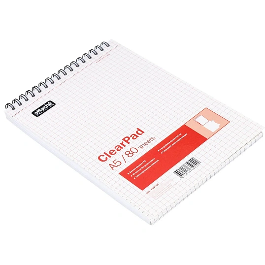 Блокнот 80л,без/лин,А5,Clear Pad,блок белый 60г/м