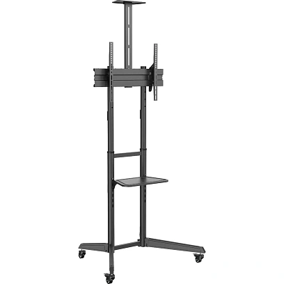 Стойка Uniteki ST006AVB, напольная, 37-70, с полками, на колёсах, чёрная