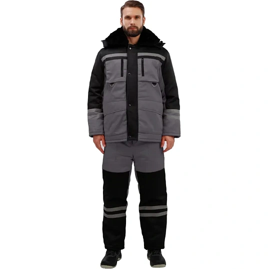 Костюм зимний муж з03-КПК сер/чер (р.56-58) 158-164