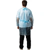 Халат н/с , на завязк, рук.рез, дл.110см, XL, пл 20, голуб, 10 шт/уп