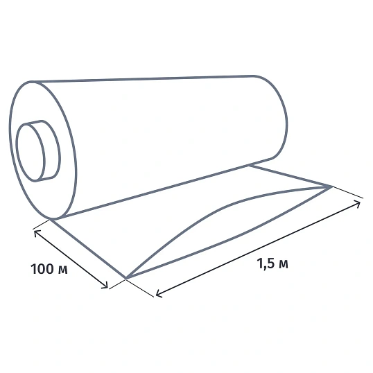 Пленка укрывная рукав ПВД 40 мкм,1.5х100 м прозр, 1 сорт,толщ рукава80мкм