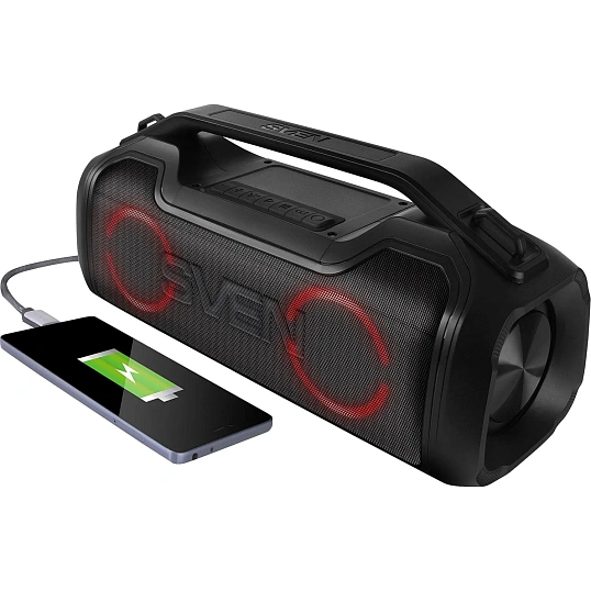 Акустическая система Sven PS-390, 2x25Вт, IPx5, TWS, microSD, аккум