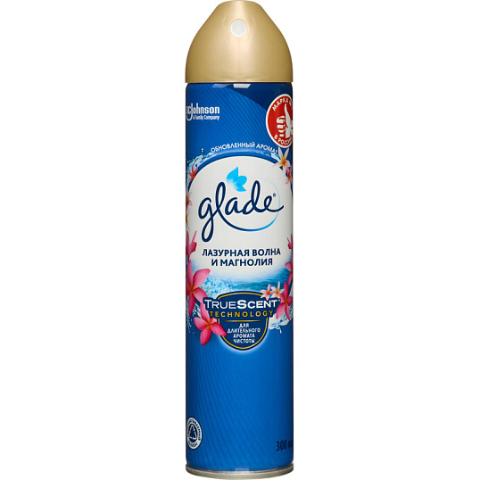 Освежитель воздуха Glade Аэрозоль Лазурная волна и Магнолия, 300 мл