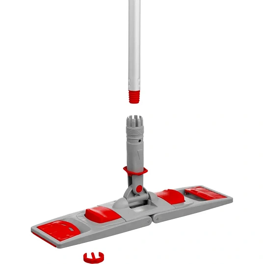 Держатель МОПа универс/зажимы, пластик LuscanProf  50х11см, серый/красный