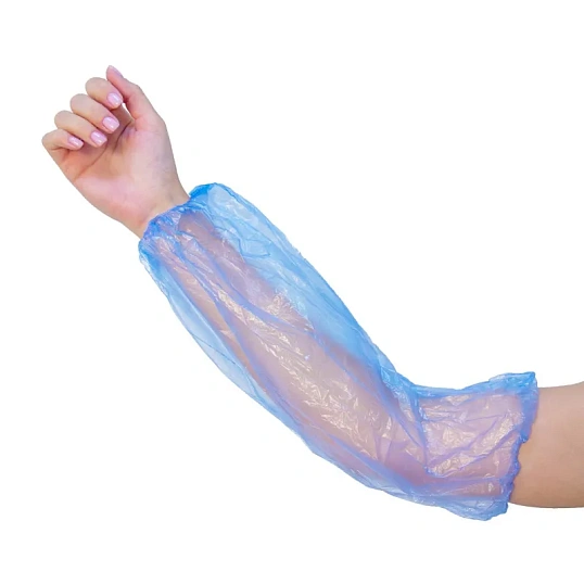 Нарукавник одноразовый п/э голубой 10 мкм,50 пар/уп,ПС (100 шт/уп)