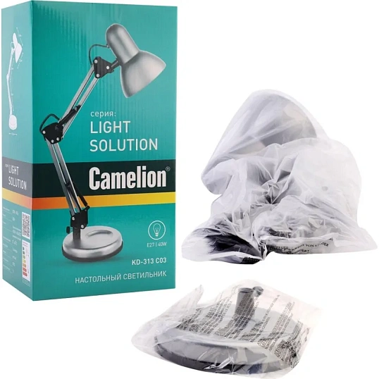 Светильник Camelion KD-313 на подставке E27 серебр