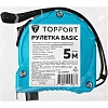 Рулетка TOPFORT BASIC 5мх19мм, пласт корпус, 2 стопора