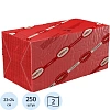 Салфетки бумажные 2 сл 23х24 см красные 250 шт/уп
