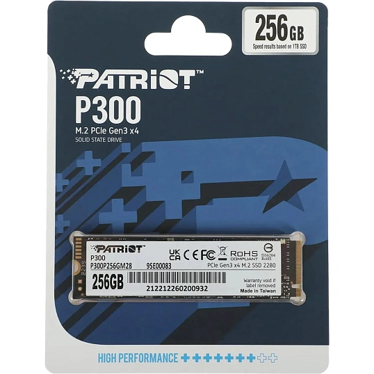 SSD накопитель Patriot M.2 2280 256Gb P300 PCI-E 3.0 x4(P300P256GM28)