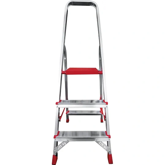 Стремянка алюминиевая усиленная 225 кг 3 ступени, Новая Высота  3110103