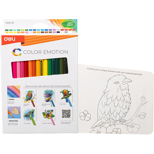 Карандаши цветные Deli Color Emotion EC00230 3-гран. липа 36цв/наб
