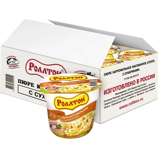 Картофельное пюре Роллтон с сухариками 24штx40г