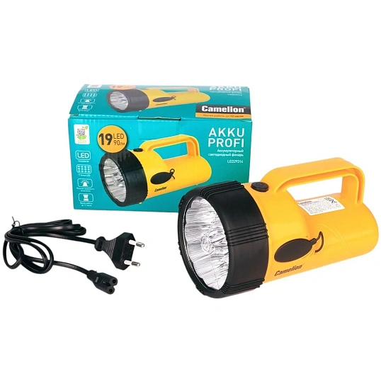 Фонарь ручной Camelion 19LED29314,акк.220В 4В