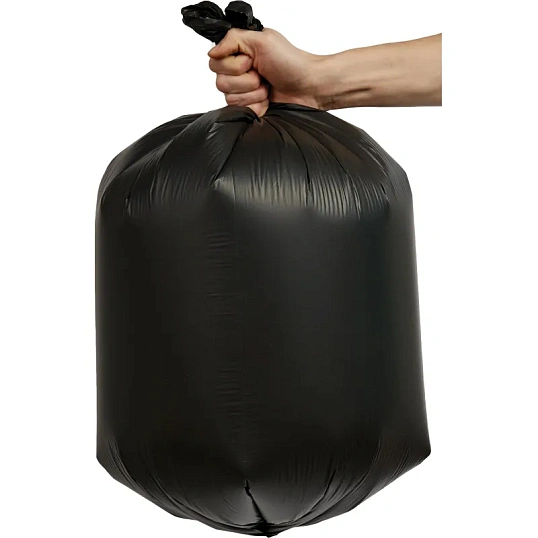 Мешки для мусора ПВД 65л 25мкм 20шт/рул черные 50x80см EcoСlean