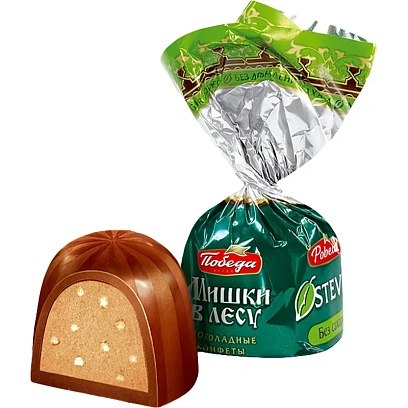 Конфеты Мишки в лесу с вафельной крошкой без добавления сахара 2кг/уп