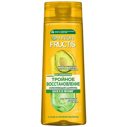 Шампунь Garnier Fructis Укрепляющий Тройн Восст, для сух и ломк влс, 400 мл