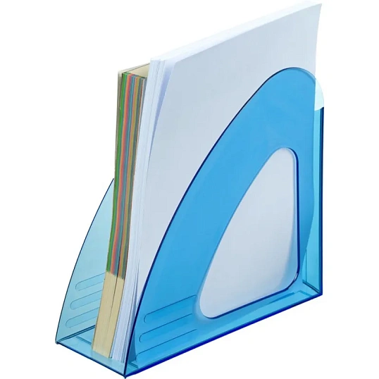 Лоток вертикальный Attache 90мм Bright Colours прозрачный голубой
