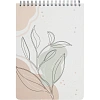 Блокнот 80л,клетка,А5 Flora 1,пласт.обл,серебр.спираль