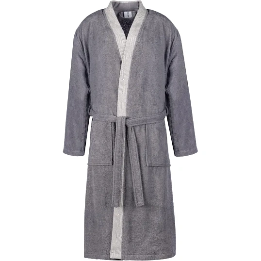Халат Махровый Мужской  DELRAY Кимоно антрацит, L-XL, 300 гр/м2