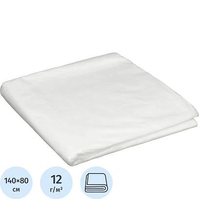 Простыня 140x80, смс, белый, Стандарт, 50шт/уп, 01-674
