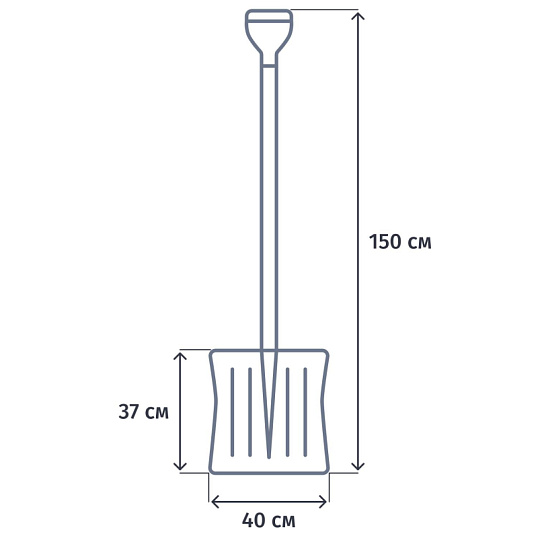 Лопата д/уборки снега с прямым деревянным черенком ковш 40х37см