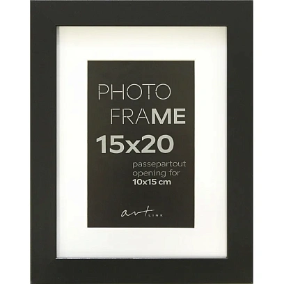 Рамка пластиковая с паспарту Gloria Black 15x20 37