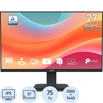 Монитор MSI PRO MP273Q E7 27 IPS/QHD/75Hz/4ms/2xHDMI/DP/250сd