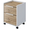 Тумба мобильная Комус Мебель К-Loft 241T003 434х400х555 дуб натур/белый