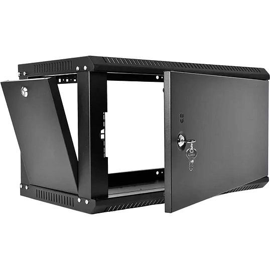 Шкаф настенный телеком. ЦМО разб. 6U(600 x 350) дв.мет.(ШРН-Э-6.350.1-9005)