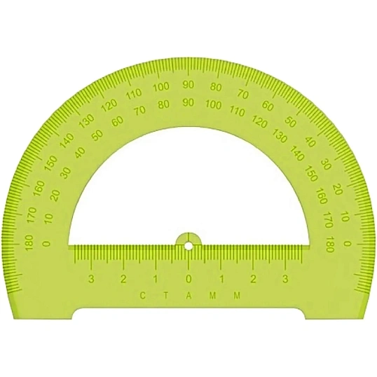 Транспортир 12см,NEON   Cristal  цвет ассорти ТР-31