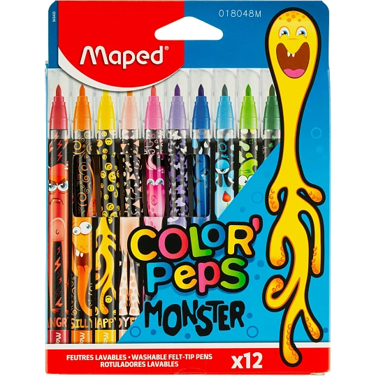 Фломастеры COLOR'PEPS MONSTER смываемые,12 цв/наб,845400